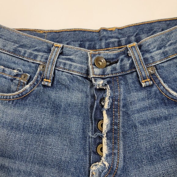 Rag & Bone Marilyn High Rise Button Fly Mini Denim Shorts in Weston - Picture 6 of 11